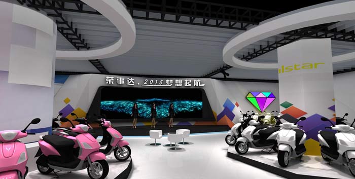 榮事達電動車展廳休息區(qū)裝修設(shè)計案例效果圖