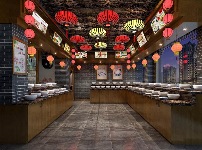 農(nóng)家私房菜加料區(qū)裝修設(shè)計效果圖