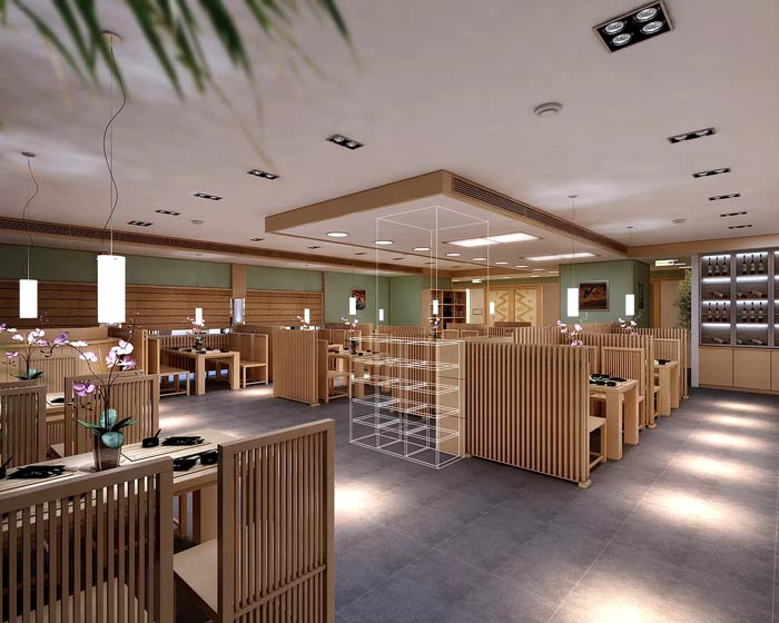 日式料理店餐區(qū)裝修設計效果圖